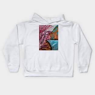 A forest painting in my favorite colors and leaves falling off. Kids Hoodie